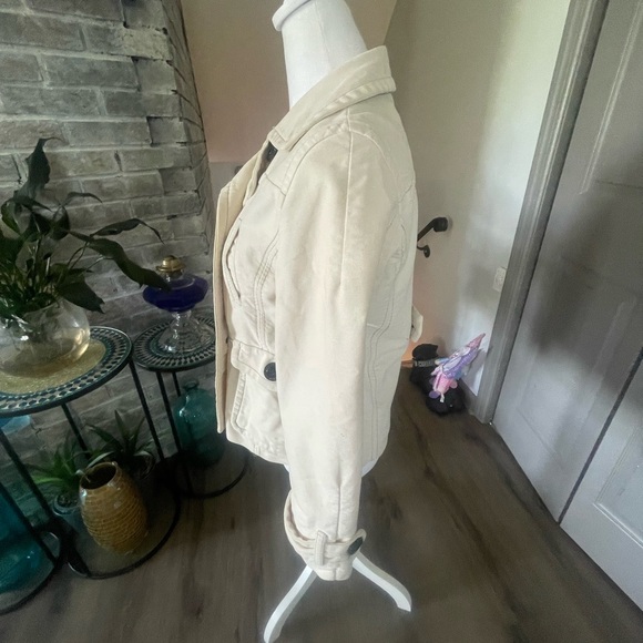 American Eagle Outfitters Cream Peacoat with Notched Lapel - Picture 3 of 6